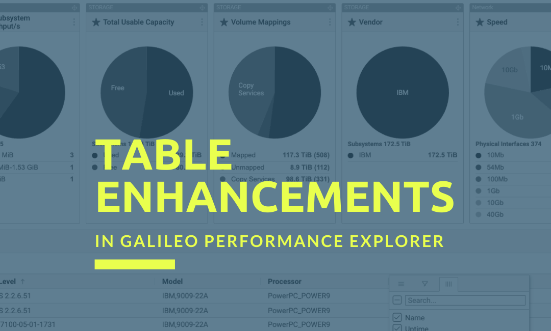 Galileo PE Table Enhancements